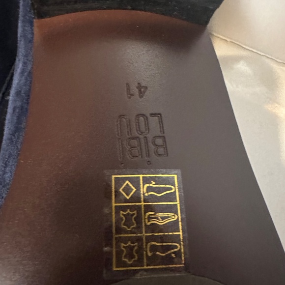 Bibi Lou Vela Navy Suede Loafers with Gold Accents-Size 41 - Picture 7 of 8